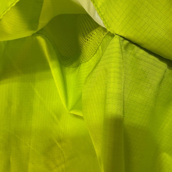 Old Navy Windbreaker Rain Jacket Lime Green Zip Up Adjustable Waist Size Med - Picture 4 of 9